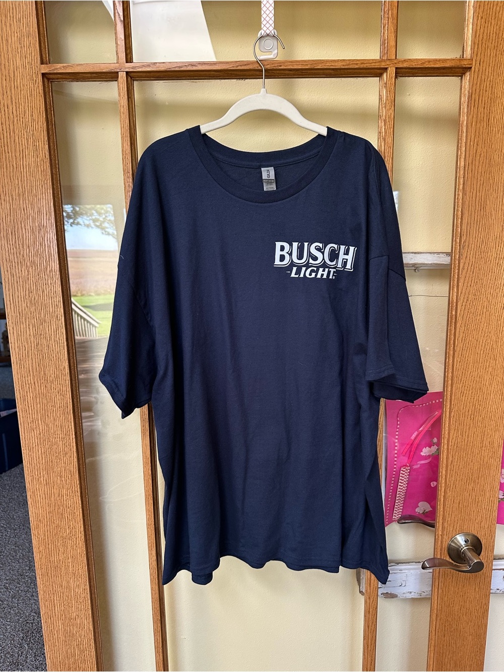 Gildan Navy Busch Light Short Sleeve Logo Tee